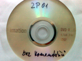 DVD s prvním pracovním střihem filmu Záblesk poznání / Praha, 06. 01. 2009